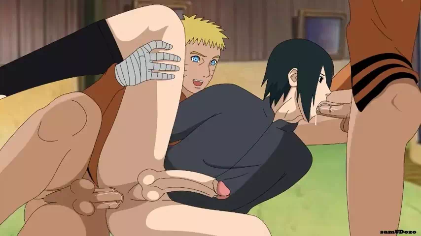 Yaoi porn cartoon Naruto shadow clones fuck Sasuke