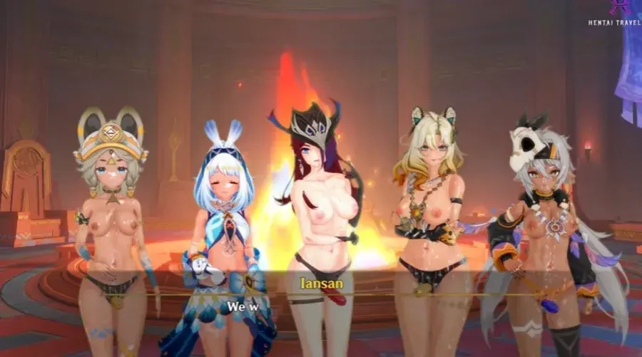 Yaoi Hentai animation Genhin Impact  —  Orgy In Natlan Hall Of Heroes