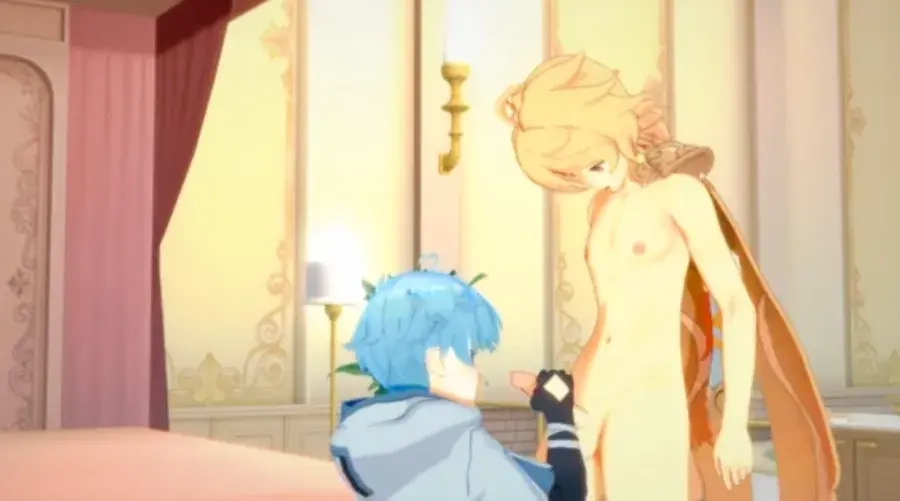 Genshin Impact Yaoi animation - Aether и Chongyun have fun together