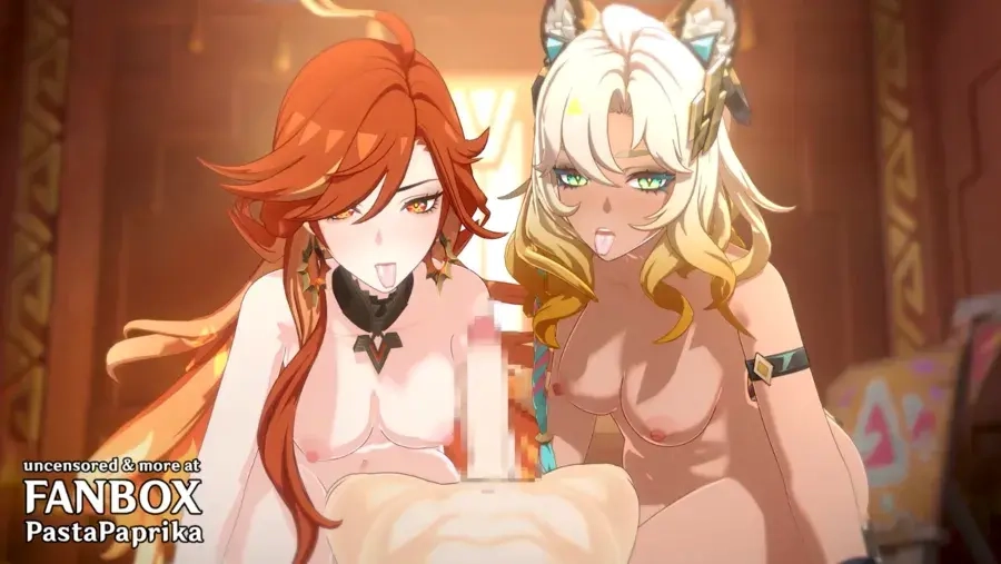 Genshin Impact Hentai — Reward for hero from Mavuika and Xilonen