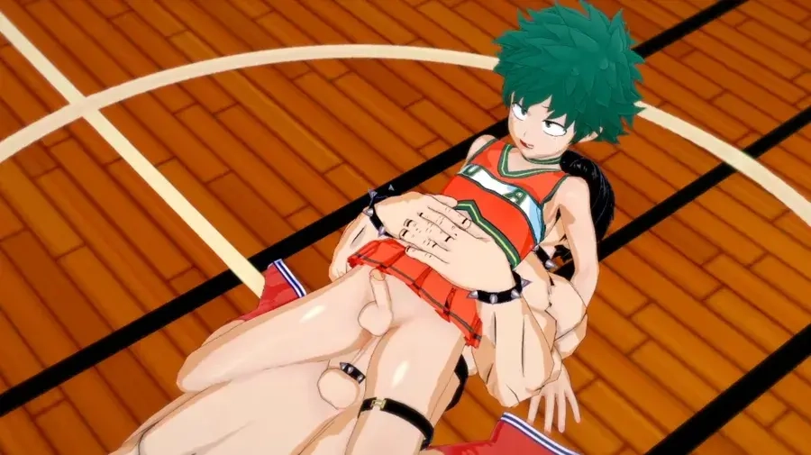 Genshin Impact yaoi porn animation — Deku in cheerlleader costume fucked in ass